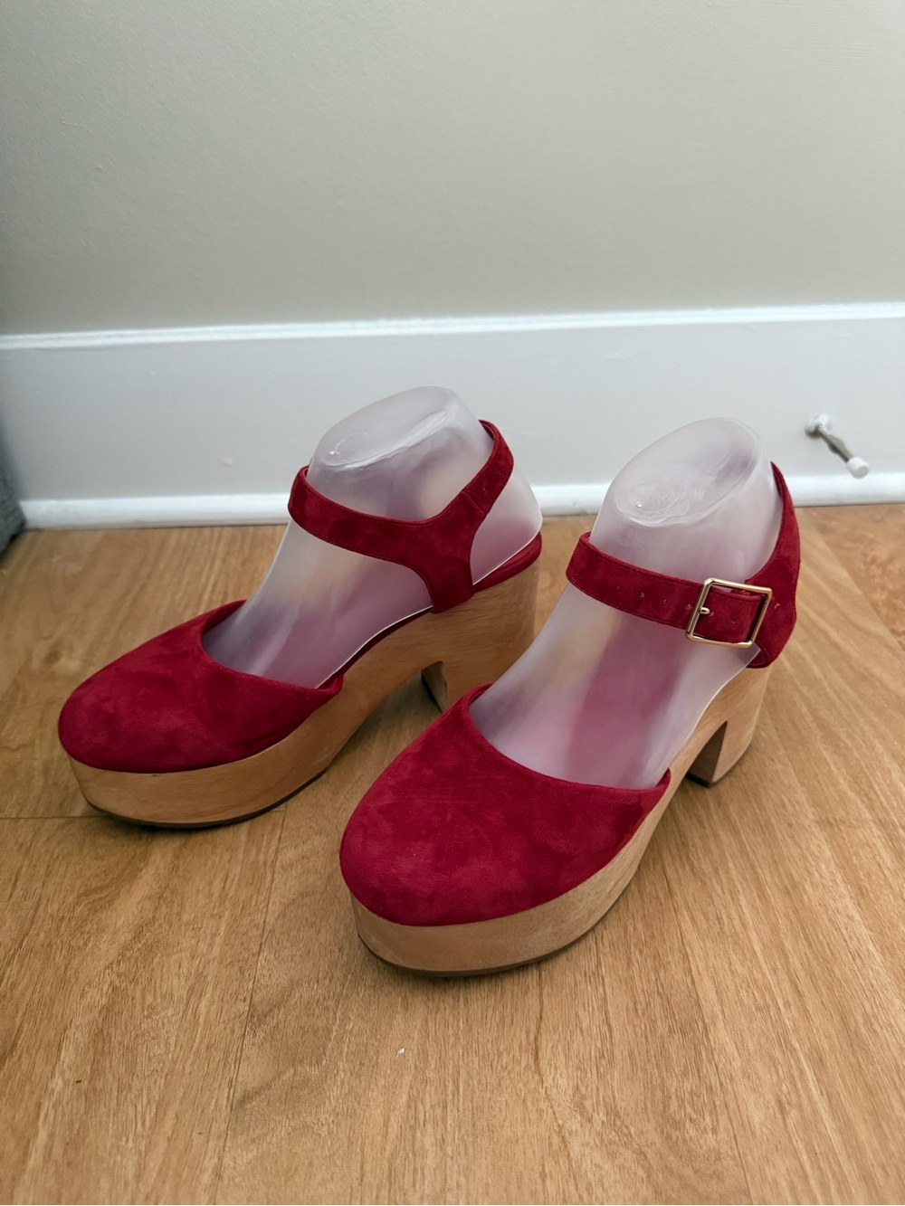 Charlotte Stone - Suede Sal Clog Heels - Red - Picture 4 of 8